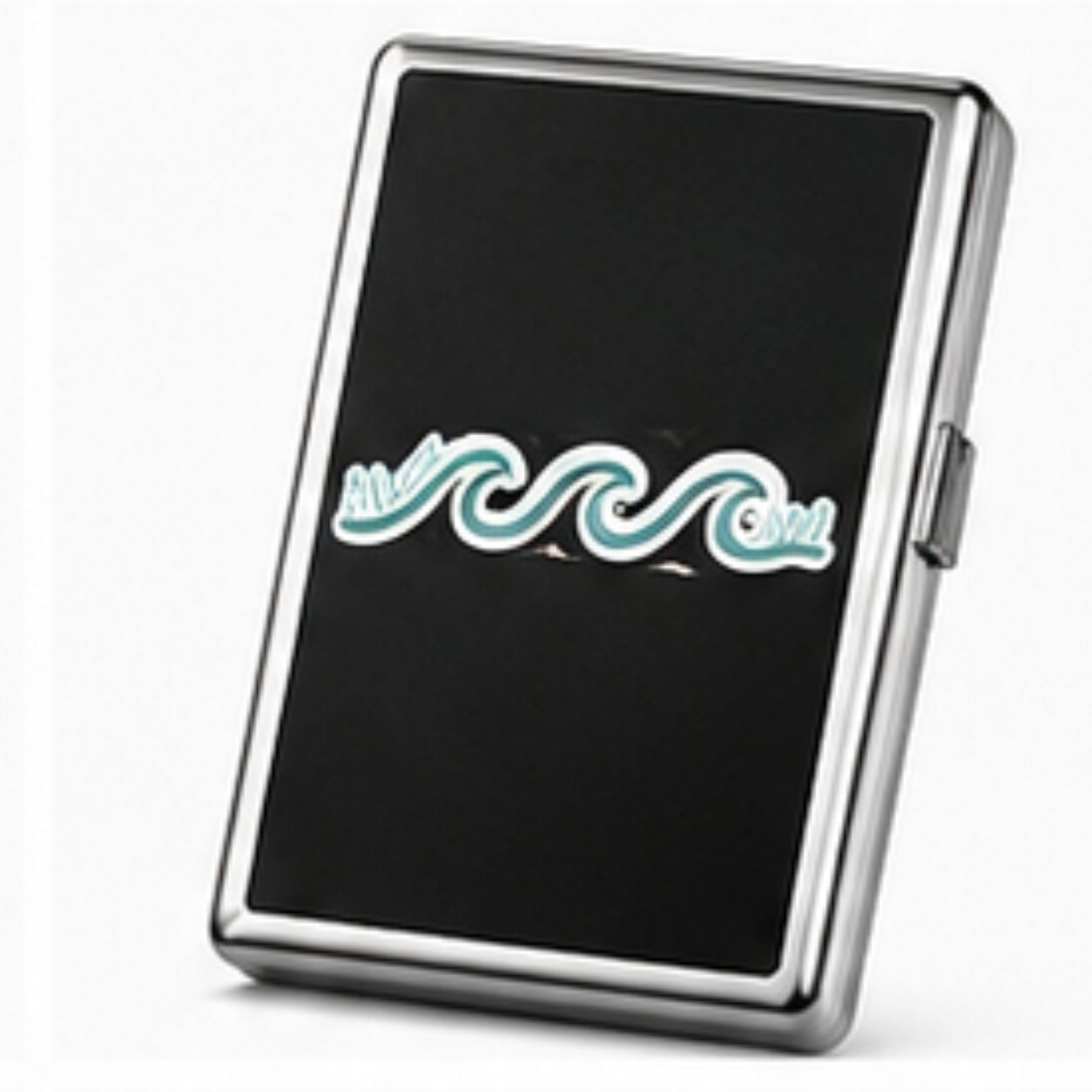 Ocean Wave Minimalist Metal Cigarette Case