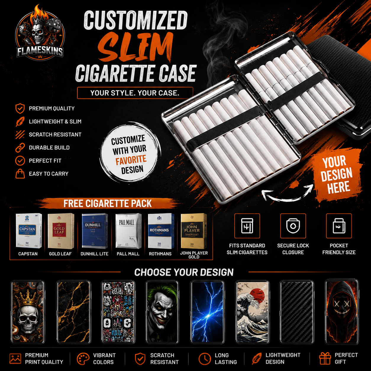 Customized Slim Cigratte Case