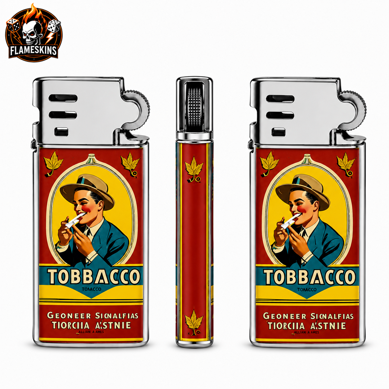 Old School Tobacco Label Flint Lighter