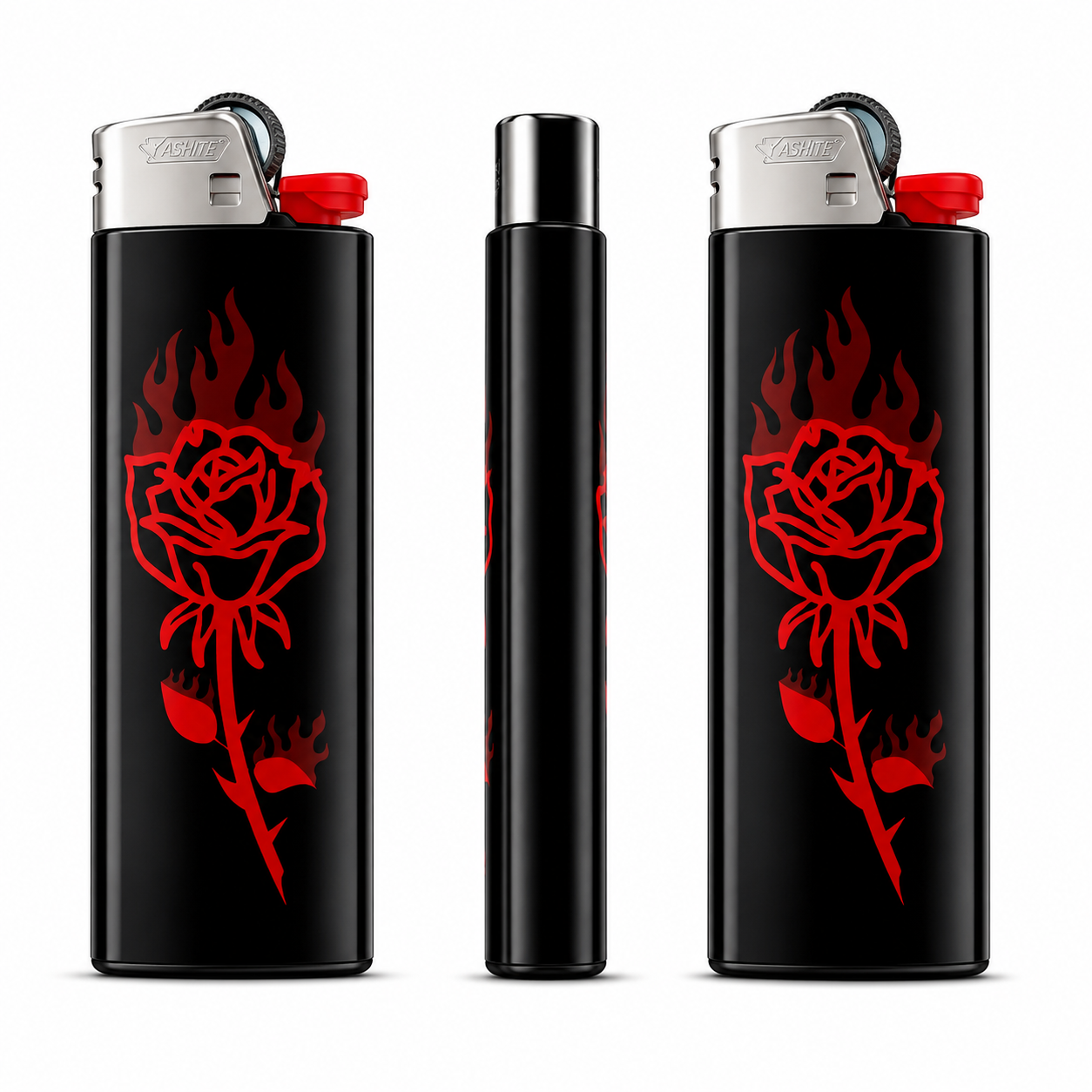 Burning Rose Flint Lighter