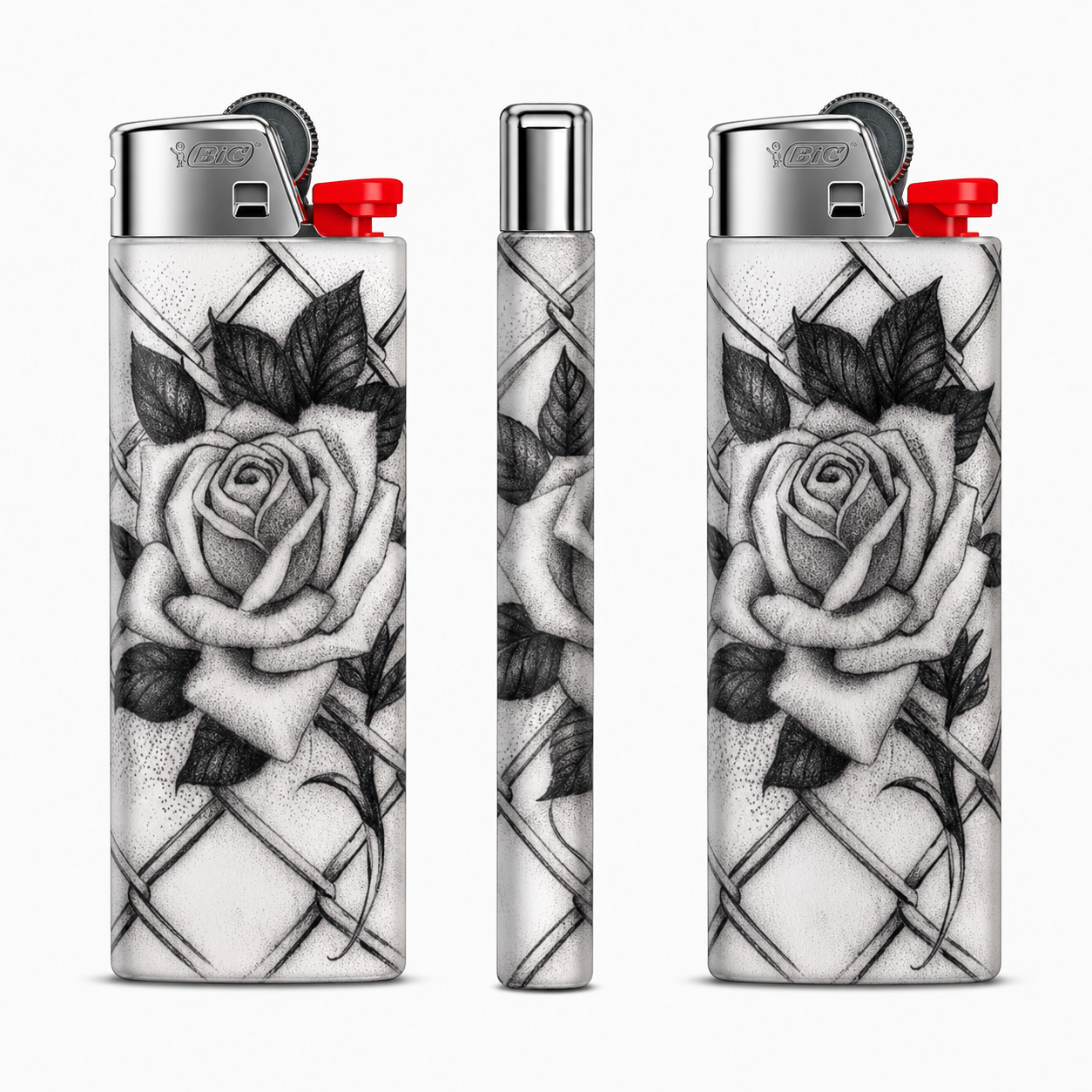 Midnight Rose – Floral Flint Lighter