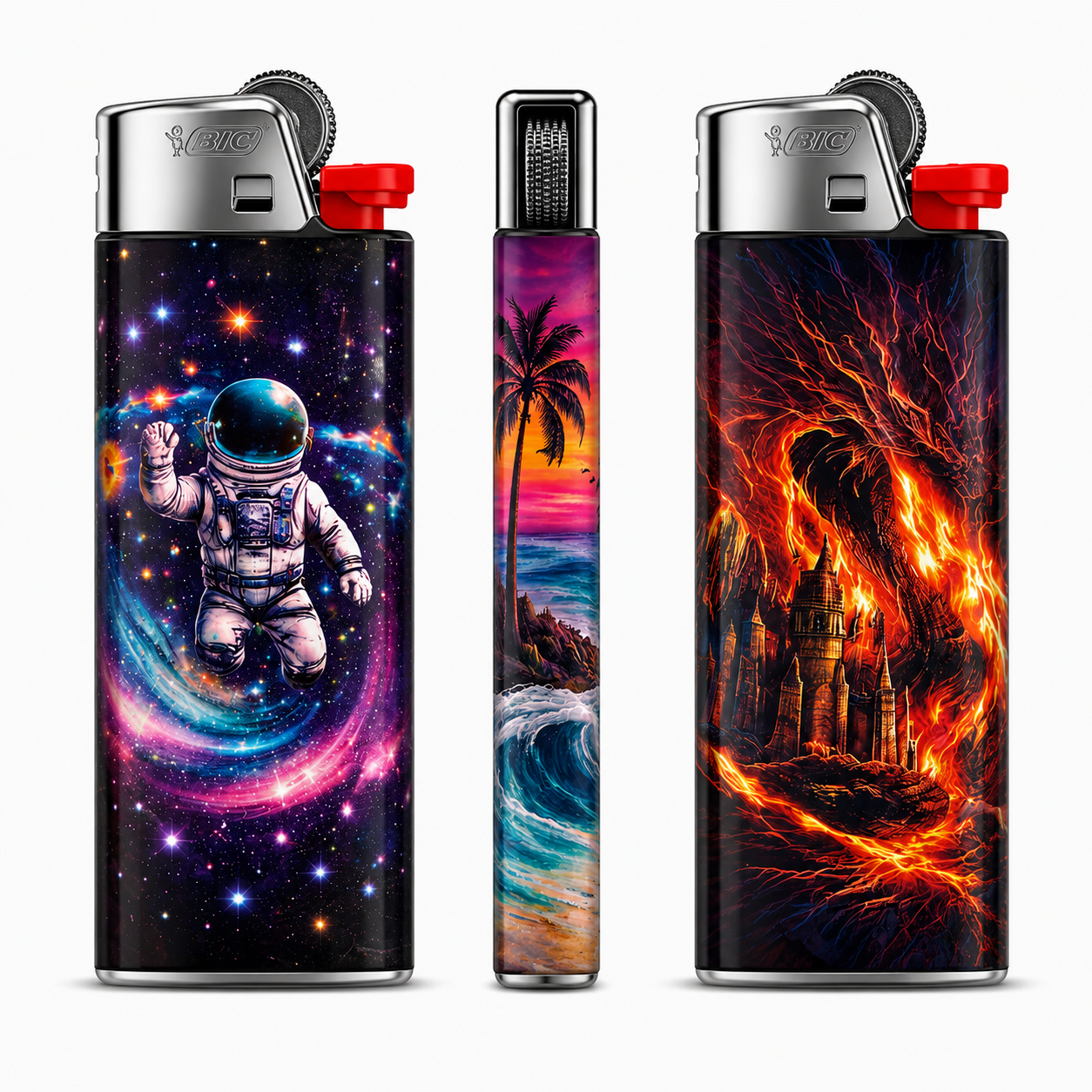 Cosmic Inferno – Dual Art Flint Lighter